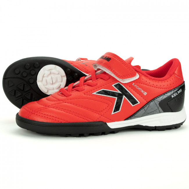 Обувь футб. (многошиповки). дет. KELME (TF), 68833134-611-34, р.34 (рос.33), ПУ, резина, красн-черн 