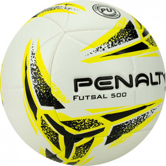 Мяч футзальный PENALTY BOLA FUTSAL RX 500 XXIII, 5213421810-U, р.4, PU, термосшивка, бел--желт-черный 