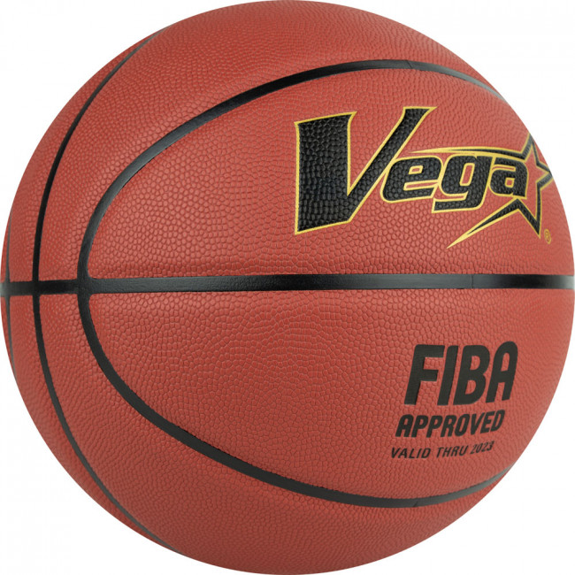 Мяч баскетбольный VEGA 3600, OBU-718, FIBA, р.7, синт.кожа(микрофибра), нейл.корд, бутил. кам.,темно-кор 