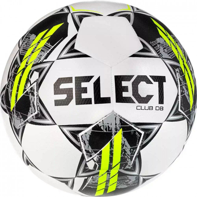 Мяч футбольный SELECT Club DB V23, 0865160100, р.5, 32п, ТПУ, термо+маш. сш, рез.кам, бело-черно-зеленый 