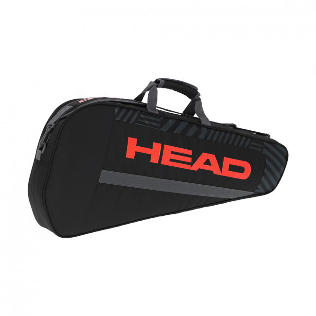 Сумка-чехол HEAD Base Racquet Bag S, 261323-BKOR, с карманом, для 3 тен.ракеток, черно-коралловый Сумка-чехол HEAD Base Racquet Bag S, 261323-BKOR, с карманом, для 3 тен.ракеток, черно-коралловый