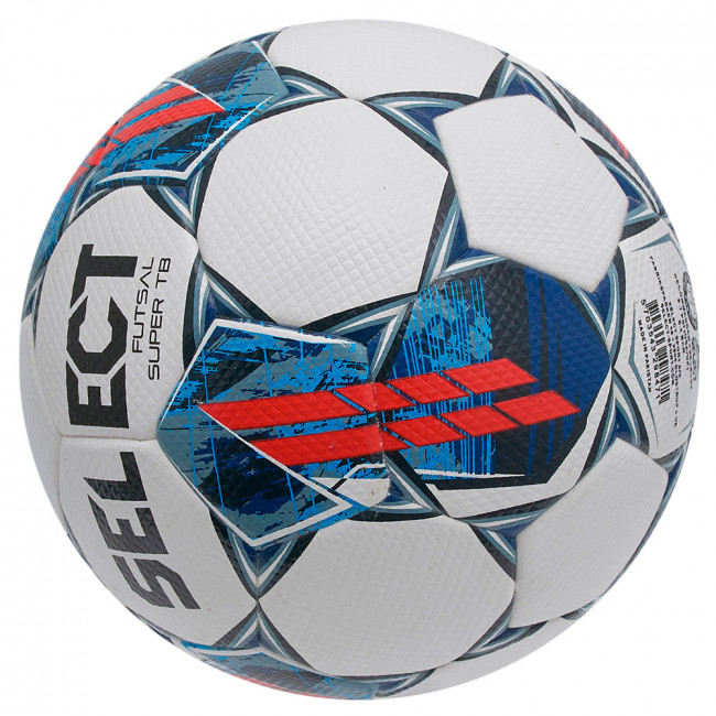 Мяч футзальный SELECT Futsal Super TB 3613460003,р.4, FIFA Quality Pro, 32п,ПУ, термосш,бело-сине-красн 