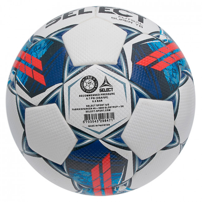 Мяч футзальный SELECT Futsal Super TB 3613460003,р.4, FIFA Quality Pro, 32п,ПУ, термосш,бело-сине-красн 