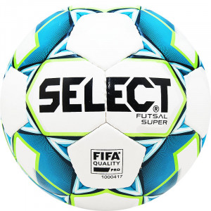 Мяч футзальный SELECT Futsal Super FIFA, 3613460002,р.4, FIFA Pro, ПУ,руч.сш,бел-зелен
