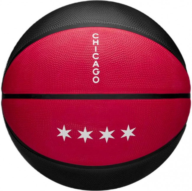 Мяч баскетбольный WILSON NBA Team City Edition Chicago Bulls, WZ4024205XB, р.7, резина, бут. кам, красн-черн 