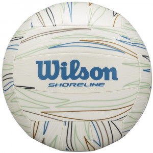 Мяч волейбольный WILSON Shoreline Eco Volleyball, WV4007001XB, р.5, 18п, синт.кожа PVC, маш.сш, бело-синий
