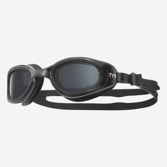 Очки для плавания "TYR Special Ops 2.0 Non-Mirrored", арт.LGSPL2P-074, ДЫМЧАТЫЕ линзы, черная опр. 