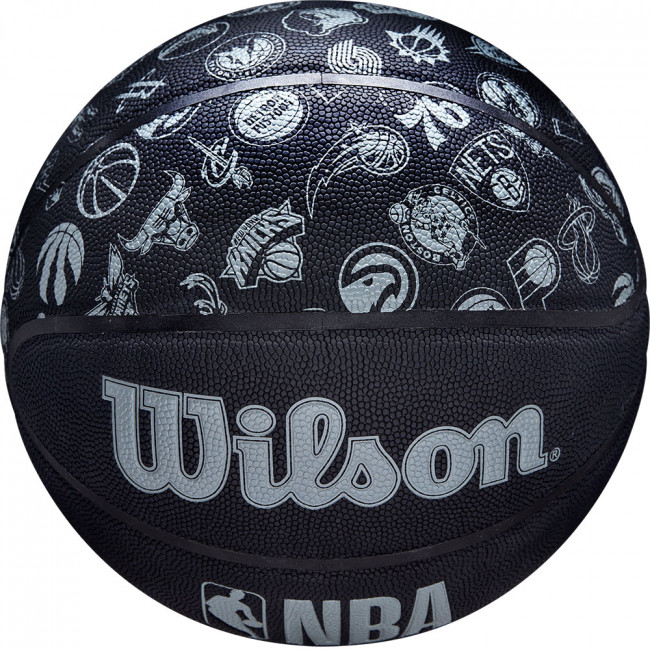 Мяч баскетбольный WILSON NBA All Team, WTB1300XBNBA р.7, PU, бутил. камера, черный 