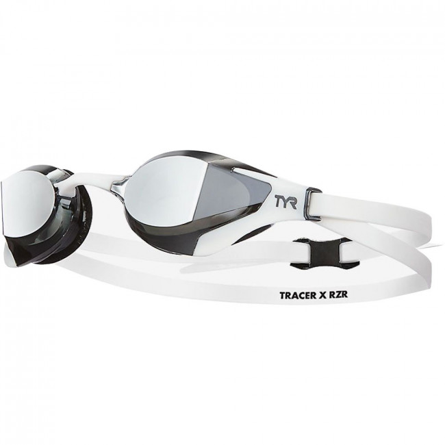 Очки для плавания "TYR Tracer-X RZR Racing Mirrored", арт.LGTRXRZM-658, ЗЕРКАЛЬНЫЕ линзы, чер-бел опр. 