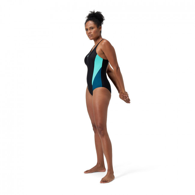 Купальник SPEEDO Colourblock 2.0 Muscleback, 8-00424816243, р.40 (рос.52), черно-бирюзово-синий 