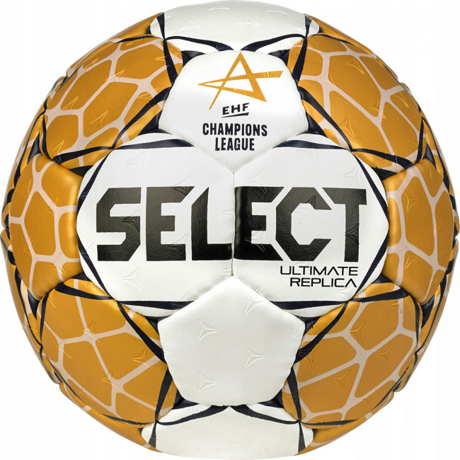 Мяч гандбольный SELECT Ultimate Replica v23, 1671854900, р.2 (Jr), EHF Appr, ПУ, руч.сш, бело-золотистый 