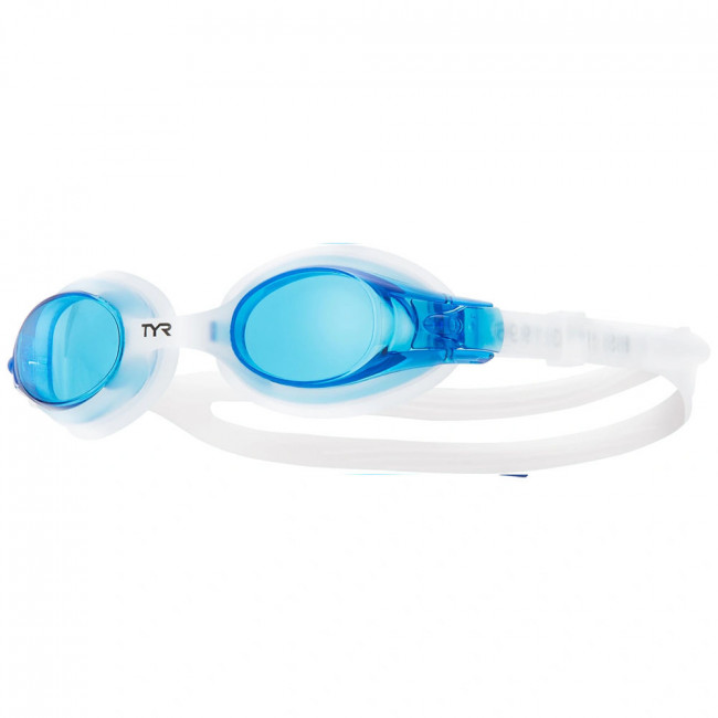 Очки для плавания дет. "TYR Swimple", арт.LGSW-420, СИНИЕ линзы, белая опр. 