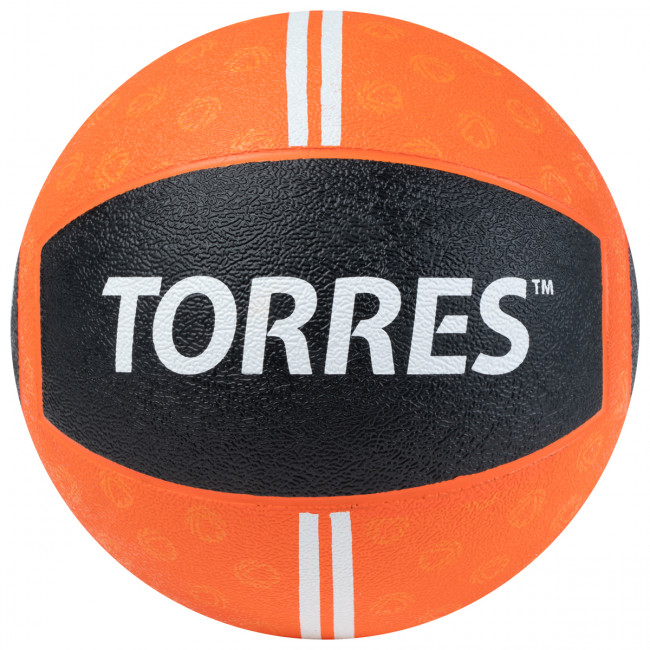 Медбол TORRES 3 кг, AL00233, резина, диаметр 22,9 см, оранжево-черный 