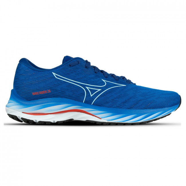 Кроссовки бег. MIZUNO Wave Rider 26, J1GC2203-05,р.UK10 (рос.44), полиэст.,нейлон,EVA,резина,синий 