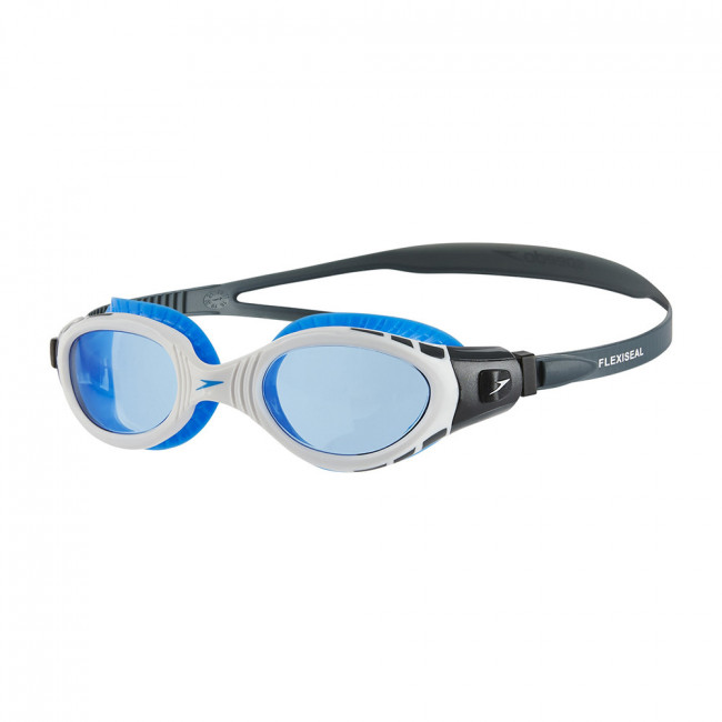 Очки для плавания "SPEEDO Futura Biofuse Flexiseal", арт.8-11315C107A, СИНИЕ линзы, белая.оправа 