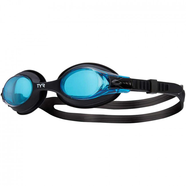 Очки для плавания дет. "TYR Swimple", арт.LGSW-011, ГОЛУБЫЕ линзы, черная опр. 