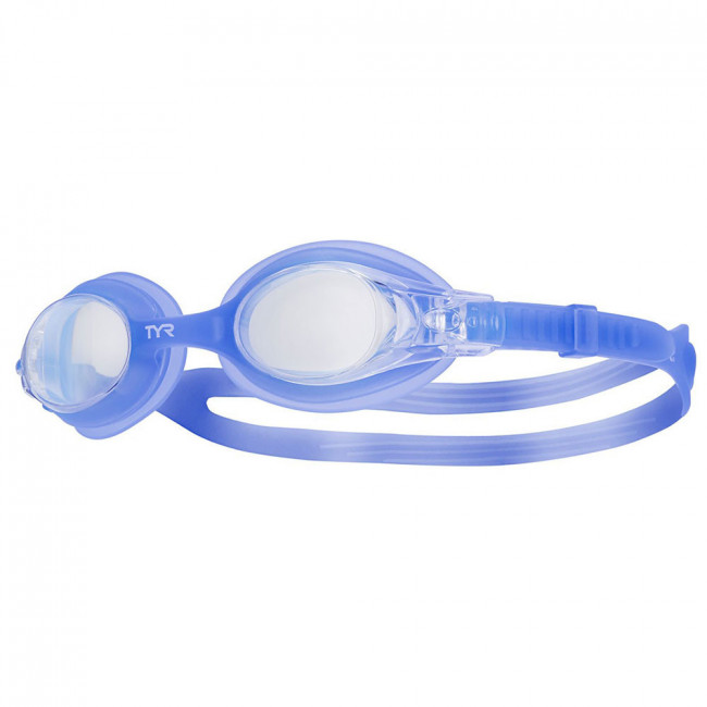 Очки для плавания дет. "TYR Swimple", арт.LGSW-105, ПРОЗРАЧНЫЕ линзы, голубая опр. 