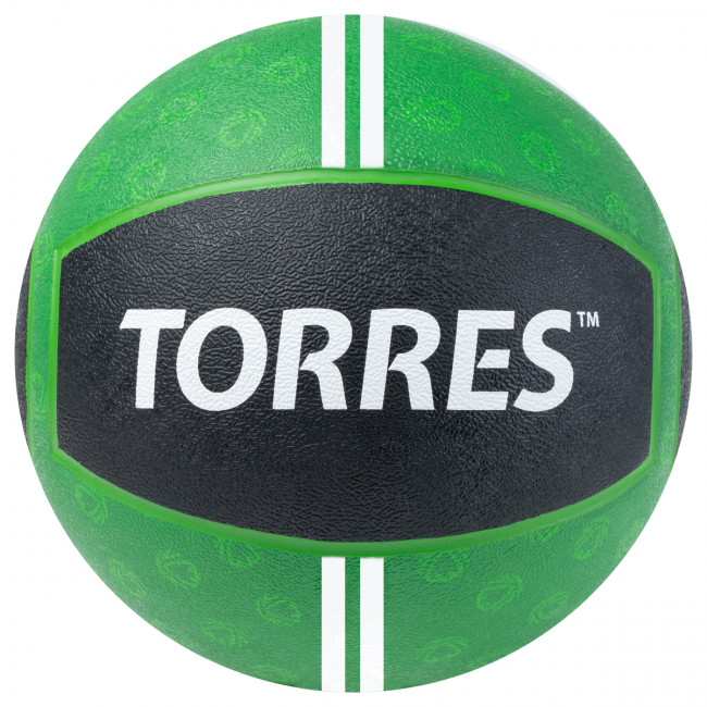 Медбол TORRES 6 кг, AL00236, резина, диаметр 25,4 см, зелено-черный 
