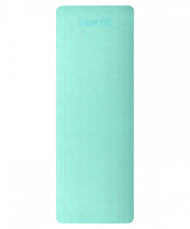 Коврик для йоги и фитнеса FM-201, TPE, 183x61x0,4 см, мятный/синий 