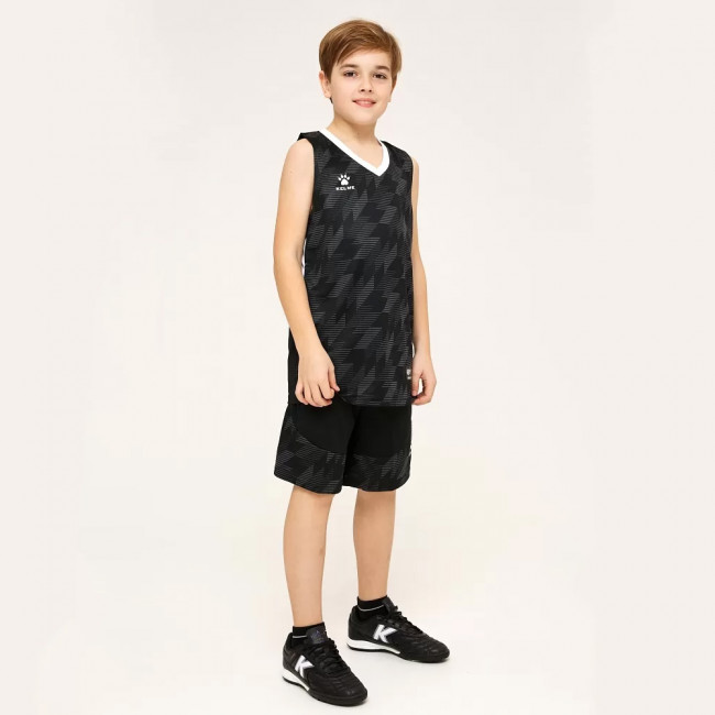 Форма баск. детск. KELME, арт. 3593052-000-150, рост 150, 100% полиэстер, черно-белый 