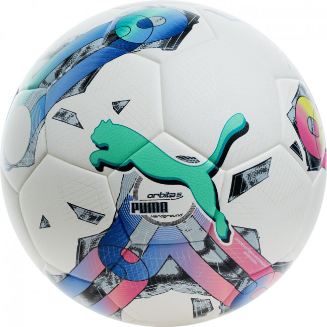 Мяч футбольный PUMA Orbita 5 TB Hardground, 08378201, р.5, 32 пан, ПУ, термосшивка, мультиколор 