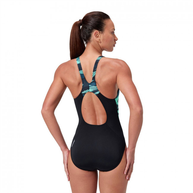 Купальник SPEEDO HyperBoom Splice Muscleback, 8-1347016009, р.34 (рос.46), черно-бирюзовый 