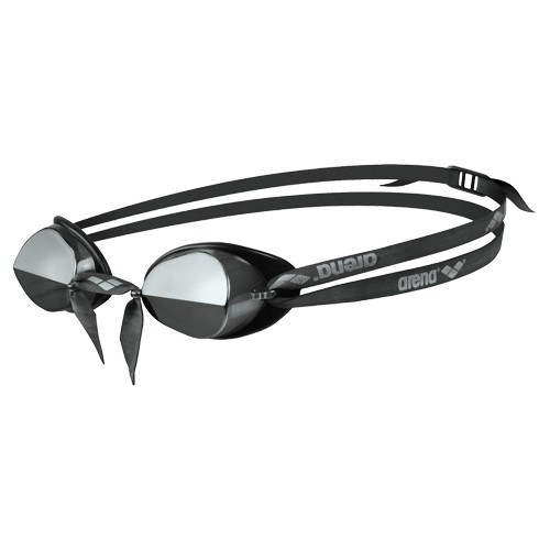 Очки для плавания "ARENA Swedix Mirror", арт.9239955, ЗЕРК-ДЫМЧ. линзы, регулир.перенос., черная опр 
