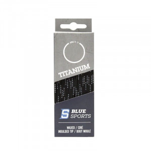 Шнурки для коньков "Blue Sports Titanium Waxed" арт.902050-BKW-120, полиэстер, 304см, черно-белый