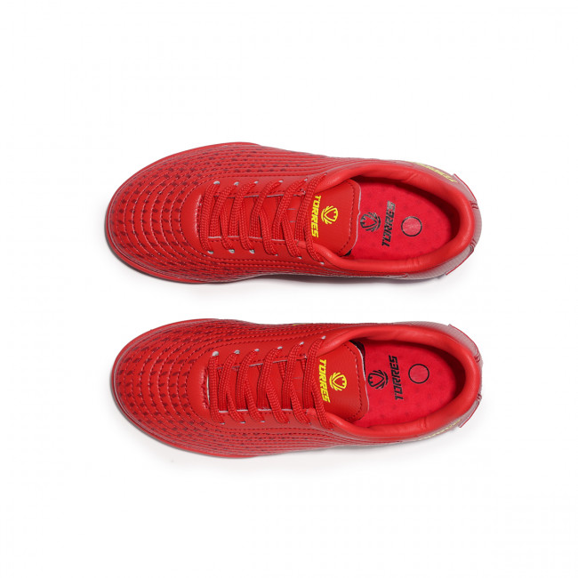 Бутсы зальные детские TORRES FLEX KID, TS134233-464-28, р.28, резина,ПУ,текстиль, красный 