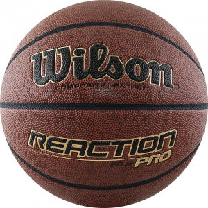 Мяч баскетбольный WILSON Reaction PRO, WTB10138XB06, р.6, синт. PU, бутил. камера, темно-коричневый