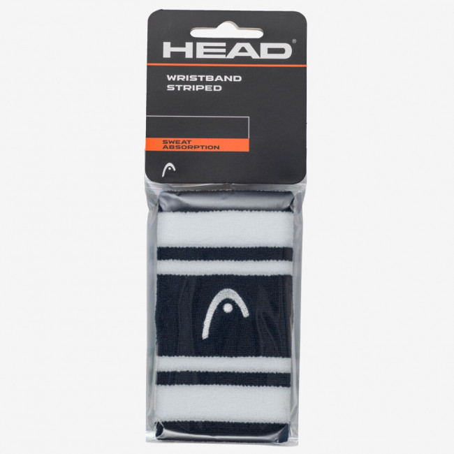 Напульсники HEAD 5" striped, 285874-NVWH, ширина 12,7 см, 90% нейлон,10% эластан, пара, т.сине-белый 