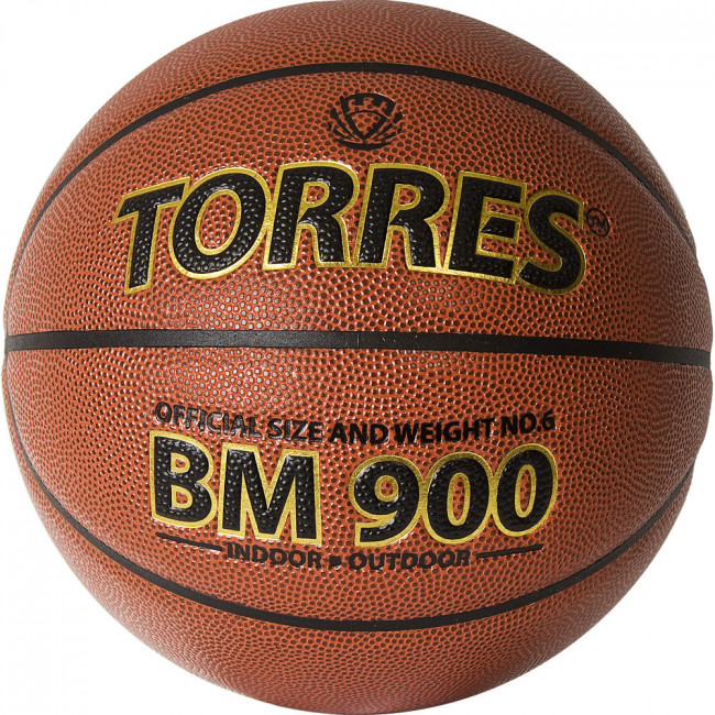 Мяч баскетбольный "TORRES BM900" арт.B32036, р.6, ПУ-композит, нейлон. корд, бутил. камера, темнооранж-черн Мяч баскетбольный "TORRES BM900" арт.B32036, р.6, ПУ-композит, нейлон. корд, бутил. камера, темнооранж-черн