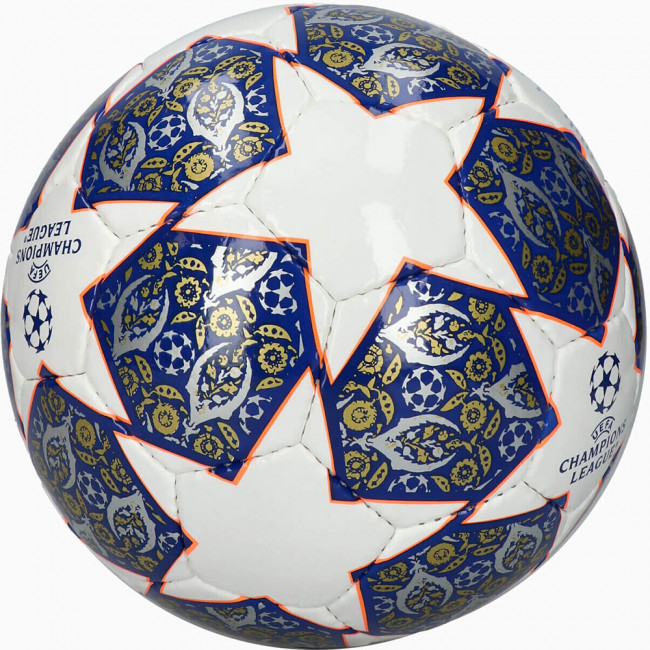 Мяч футзальный ADIDAS Finale Sala PRO HU1581, р.4, FIFA Quality Pro, 32п, ПУ, руч.сш, бело-сине-золот. 