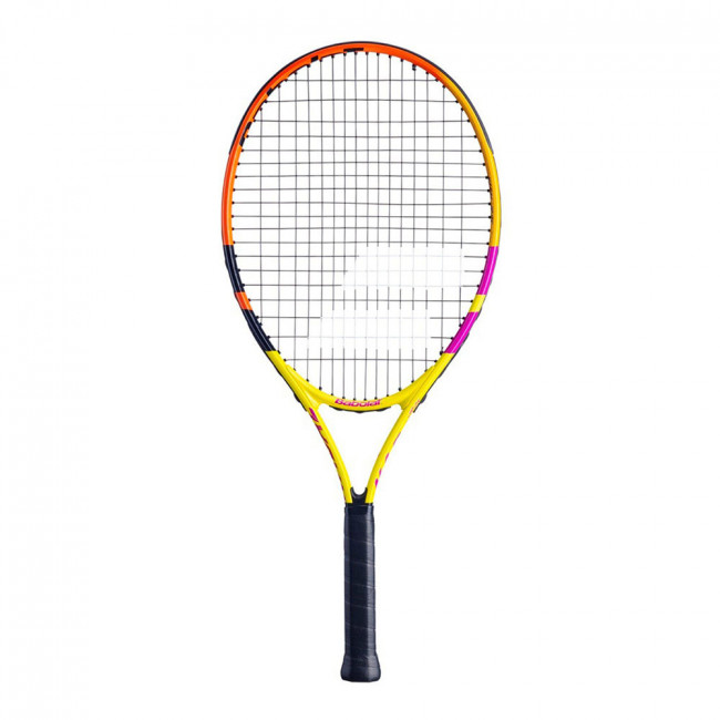 Ракетка для большого тенниса детская BABOLAT Nadal 25 Gr0, 140462, для 9-10 лет, алюминий, со струнами, желто-оранжевый 