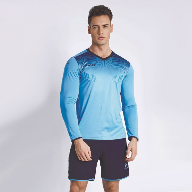 Форма футб. врат. KELME 3871007-4007-M, р.M, полиэстер, голубой-т.синий 