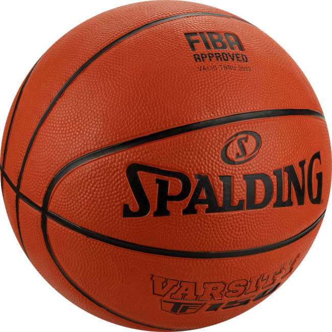 Мяч баскетбольный SPALDING Varsity TF-150 Logo FIBA 84423Z_5, р.5, резина, коричнево-черный 