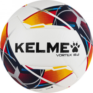 Мяч футбольный KELME Vortex 18.2 арт.9886120-423, р.5, 10 панелей, ПУ, маш. сш., бело-мультиколор