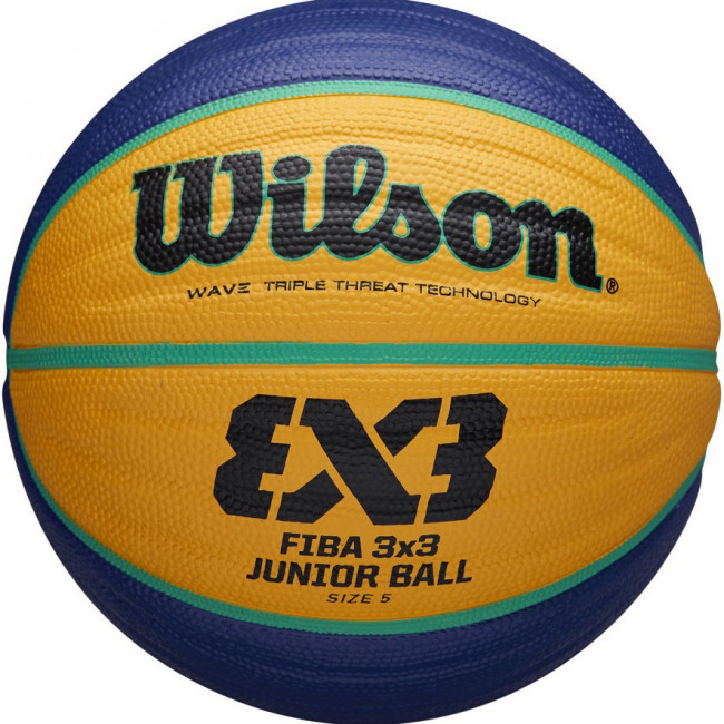 Мяч баскетбольный WILSON FIBA3x3 Replica, WTB1133XB, р.5, резина, бутил. камера, сине-желтый 