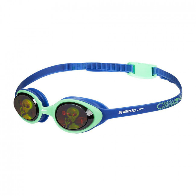 Очки для плавания детск. SPEEDO Illusion 3D Print Jr, 8-11597C620A, ГОЛОГРАФИЧЕСК линзы, зеленая оправа 