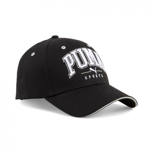 Бейсболка спортивная PUMA Squad BB Cap 02547501, 100% хлопок, черно-белый Бейсболка спортивная PUMA Squad BB Cap 02547501, 100% хлопок, черно-белый
