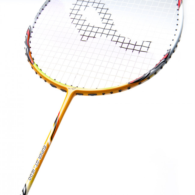 Ракетка для бадм. DOUBLE FISH JINQUE QT-1600, для продвинутых,карбон со струнами,литая,оранжевый 