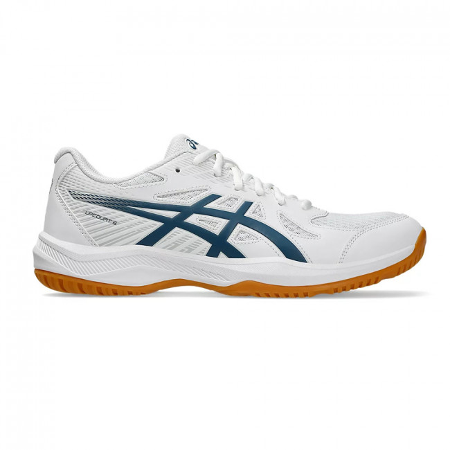 Кроссовки волейб. муж. ASICS Upcourt 6 1071A104 100,р.11,5(рос.44.5),искуственная кожа, текстиль,бело-синий 