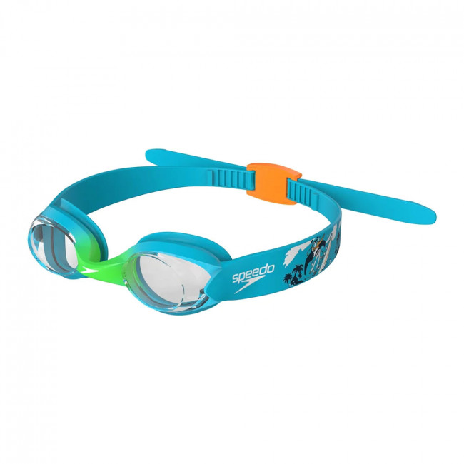 Очки для плавания детск. SPEEDO Illusion Infant Jr, 8-1211514638, ПРОЗРАЧНЫЕ линзы, голубая оправ 