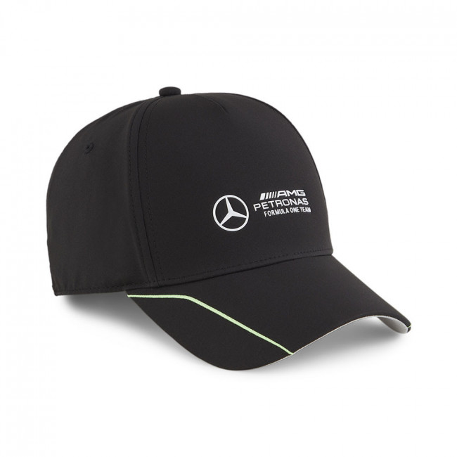 Бейсболка спортивная PUMA MAPF1 BB Cap 02569301, 100% полиэстер, черно-салатовый 