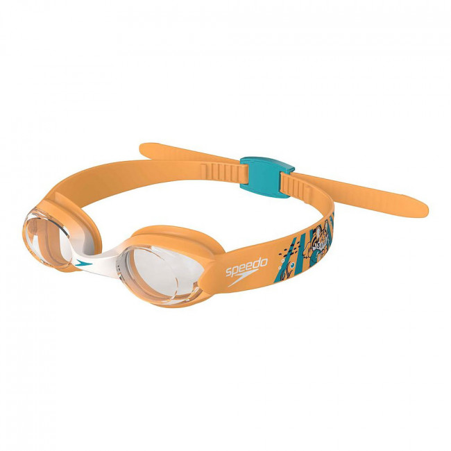 Очки для плавания детск. SPEEDO Illusion Infant Jr, 8-1211514640, ПРОЗРАЧНЫЕ линзы, оранжевая оправ 