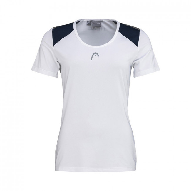 Футболка женская HEAD Club 22 T-Shirt W 814431-WHDB-S, р.S, 92% полиэстер, 8% эластан, ,белый 