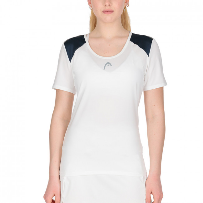 Футболка женская HEAD Club 22 T-Shirt W 814431-WHDB-S, р.S, 92% полиэстер, 8% эластан, ,белый 