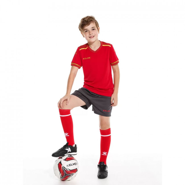 Форма футб. детск. KELME, 8351ZB3158-667-120, рост 120, 100% полиэстер, красный-т.серый 