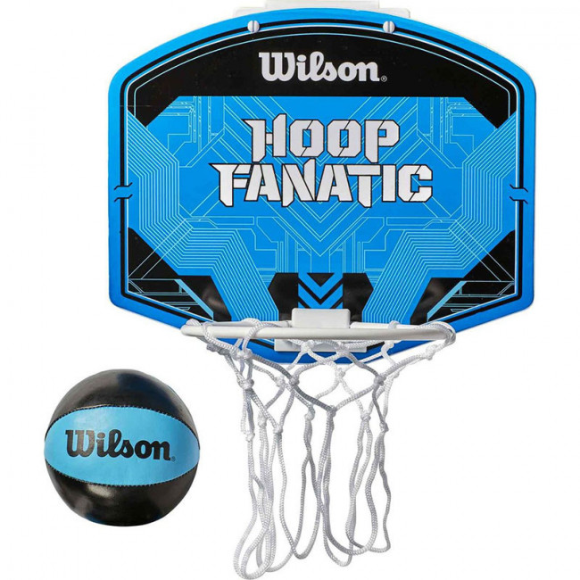 Набор для мини-баскетбола Wilson Hoop Fanatic Mini hoop kit, WTBA00436, щит с кольцом, мяч р.1 