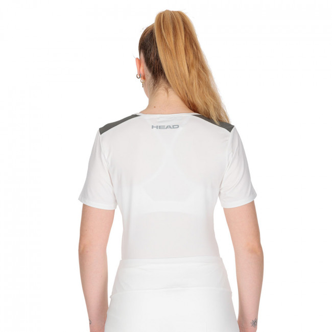 Футболка женская HEAD Club 22 T-Shirt W 814431-WHDB-M, р.M, 92% полиэстер, 8% эластан, белый 
